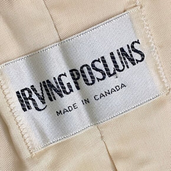 Vintage Irving Posluns Cream Long Wool Overcoat M - Picture 3 of 15